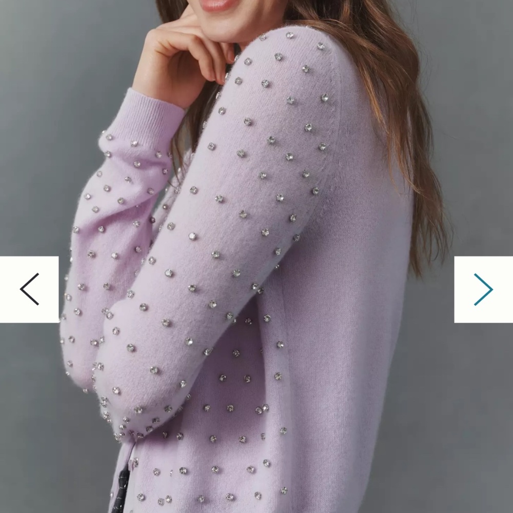 Juliet Cashmere Sweater by Anthropologie, lilac ice - purple - Picture 2 of 5